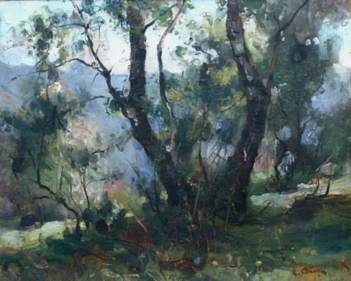 Crâng - peisaj, by Aurel Băeșu, 1922