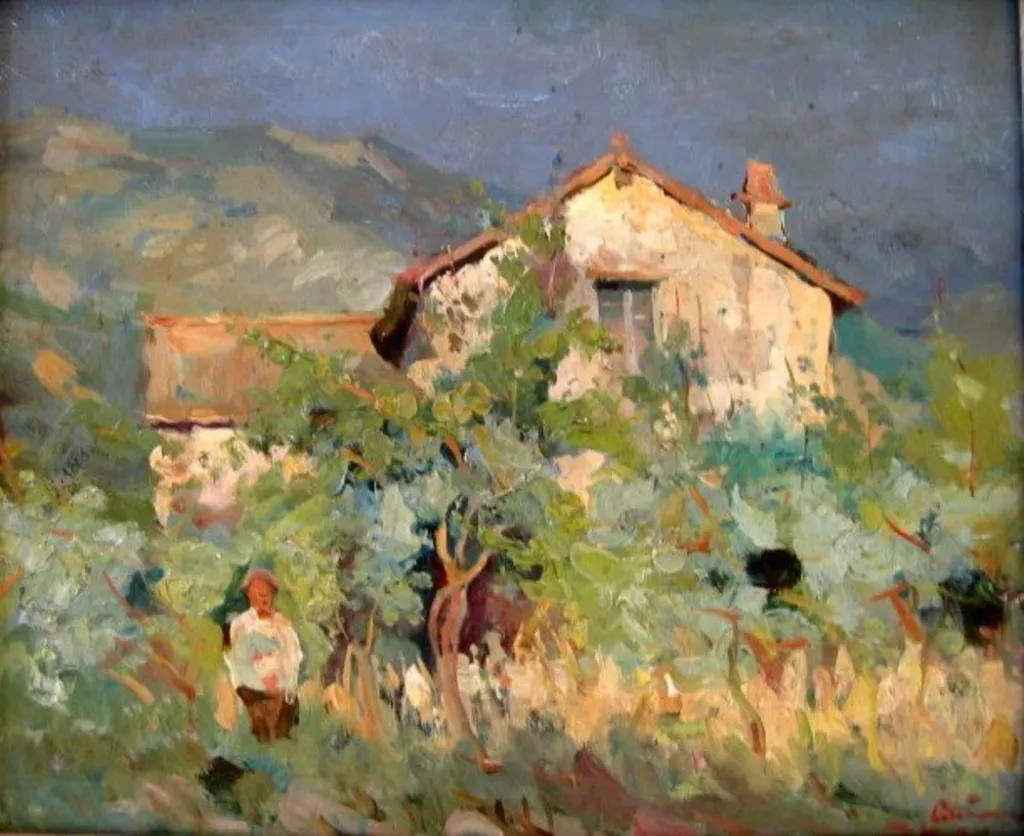 Peisaj cu casă, by Aurel Băeșu, unspecified, 1922