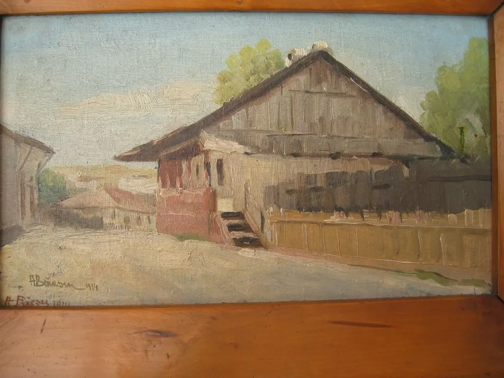 Peisaj cu casă, by Aurel Băeșu, 1914