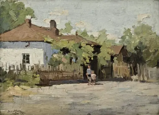 Peisaj cu case, by Aurel Băeșu