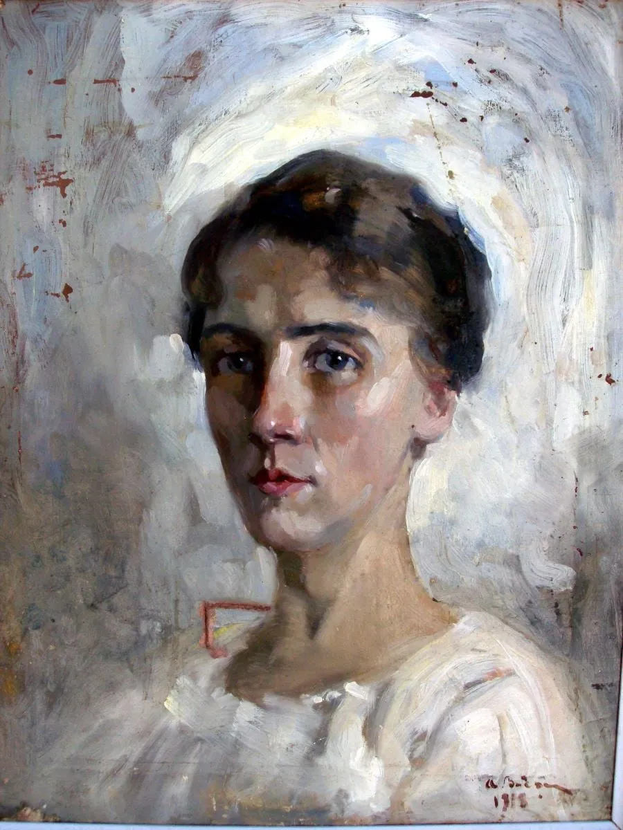 Portret de femeie, by Aurel Băeșu, unspecified, 1918