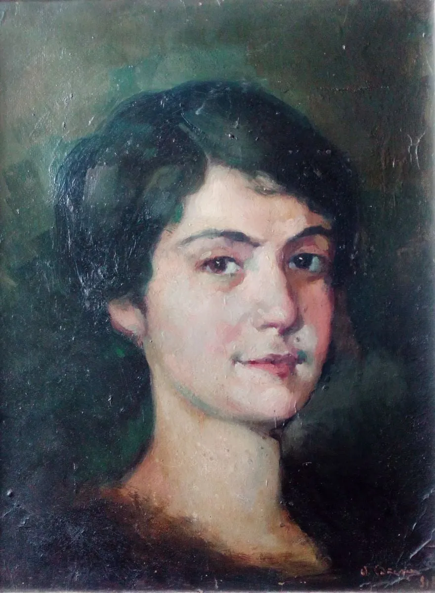 Portret de femeie, by Aurel Băeșu, 1922
