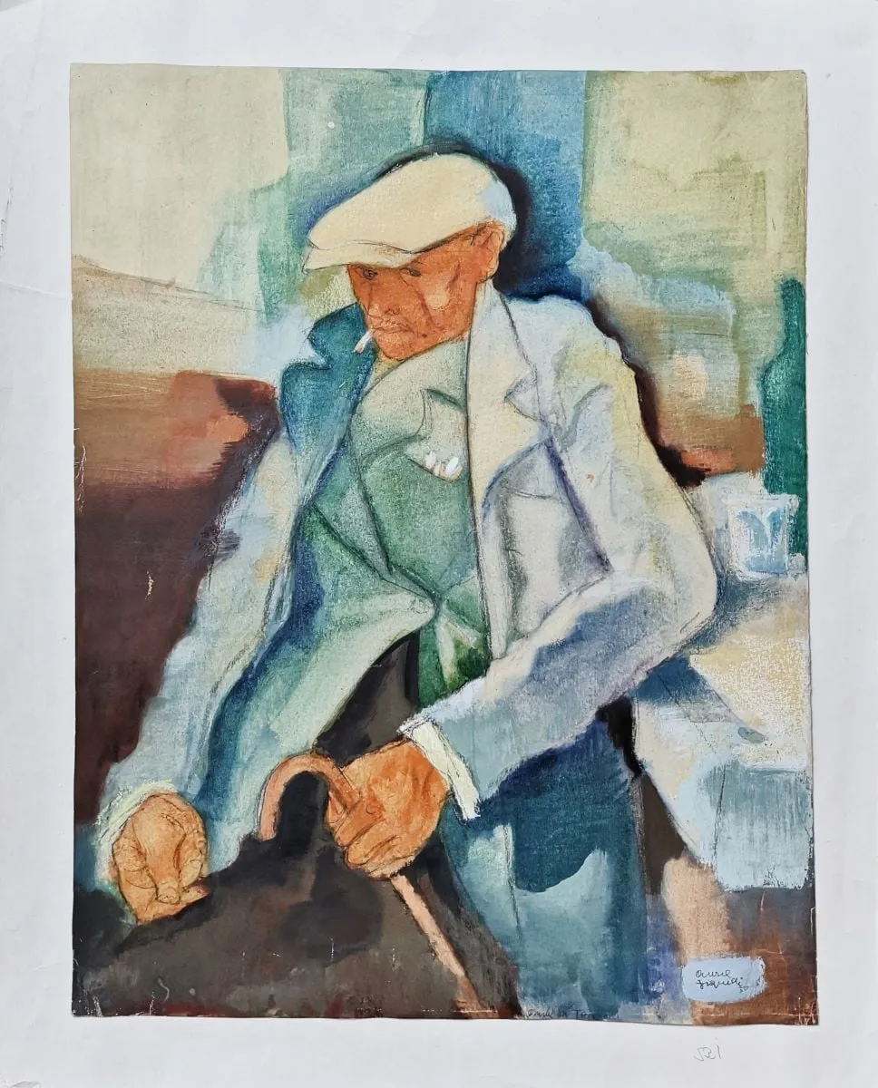 Omul cu țigara, by Aurel Jiquidi, 1950