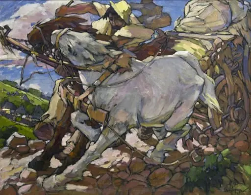 Căruță cu cai, by Aurel Popp