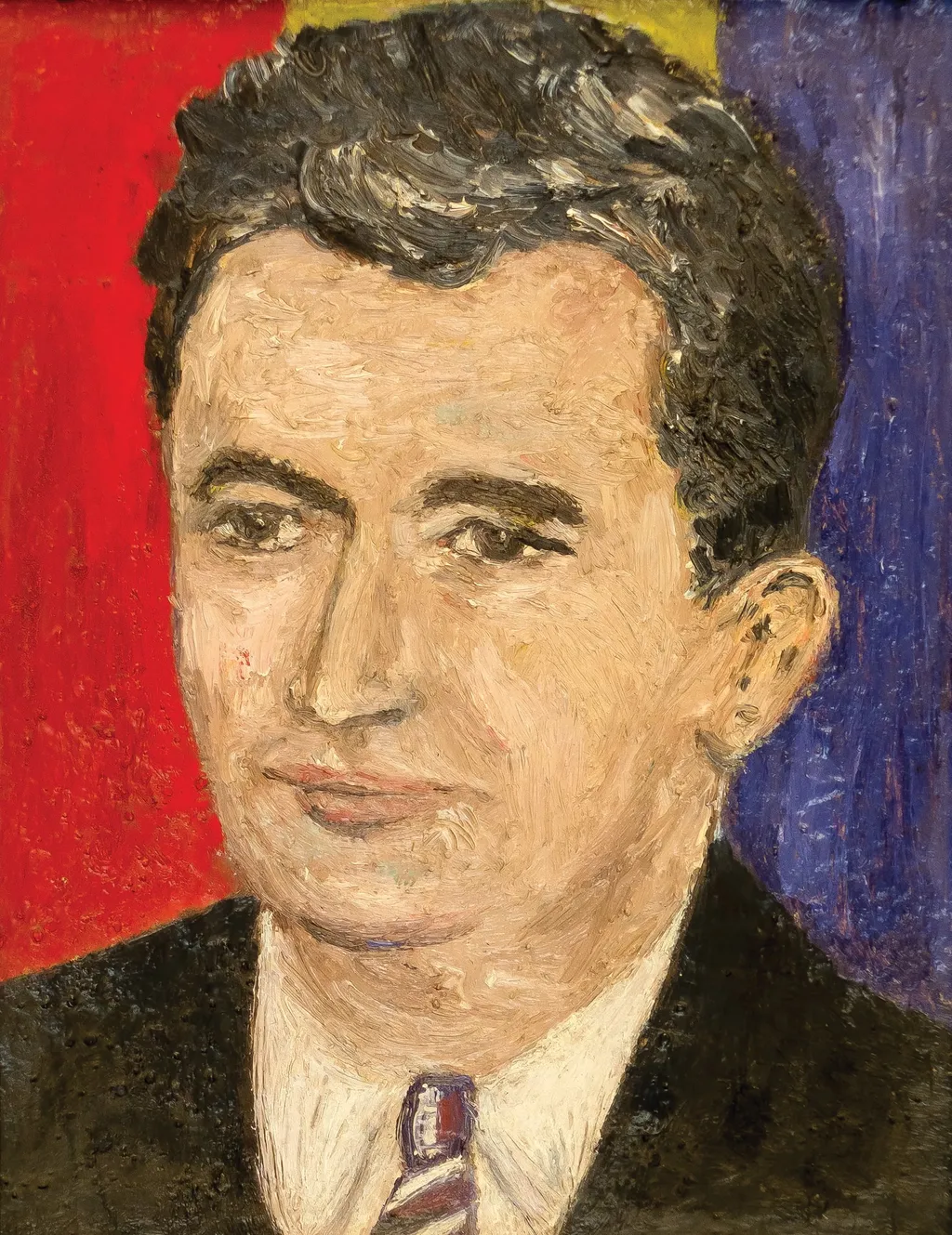 Pablou, ulei pe carton, portret Nicolae Ceaușescu. Oferit lui Nicolae Ceaușescu de Aurica Pânzaru, prof. de matematică fizică din Dorohoi, 23 ianuarie 1978., by Aurica Pânzaru