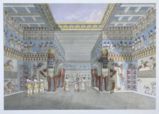 A Hall In An Assyrian Temple Or Palace, Restored From Actual Remains, And From Fragments Discovered In The Ruins, by Austen Henry Layard