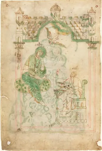 Saint John Dictating to the Venerable Bede, by Austrian 12th Century