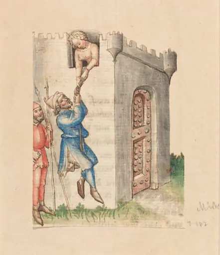 Michol Helping David Escape, by Austrian 15th Century