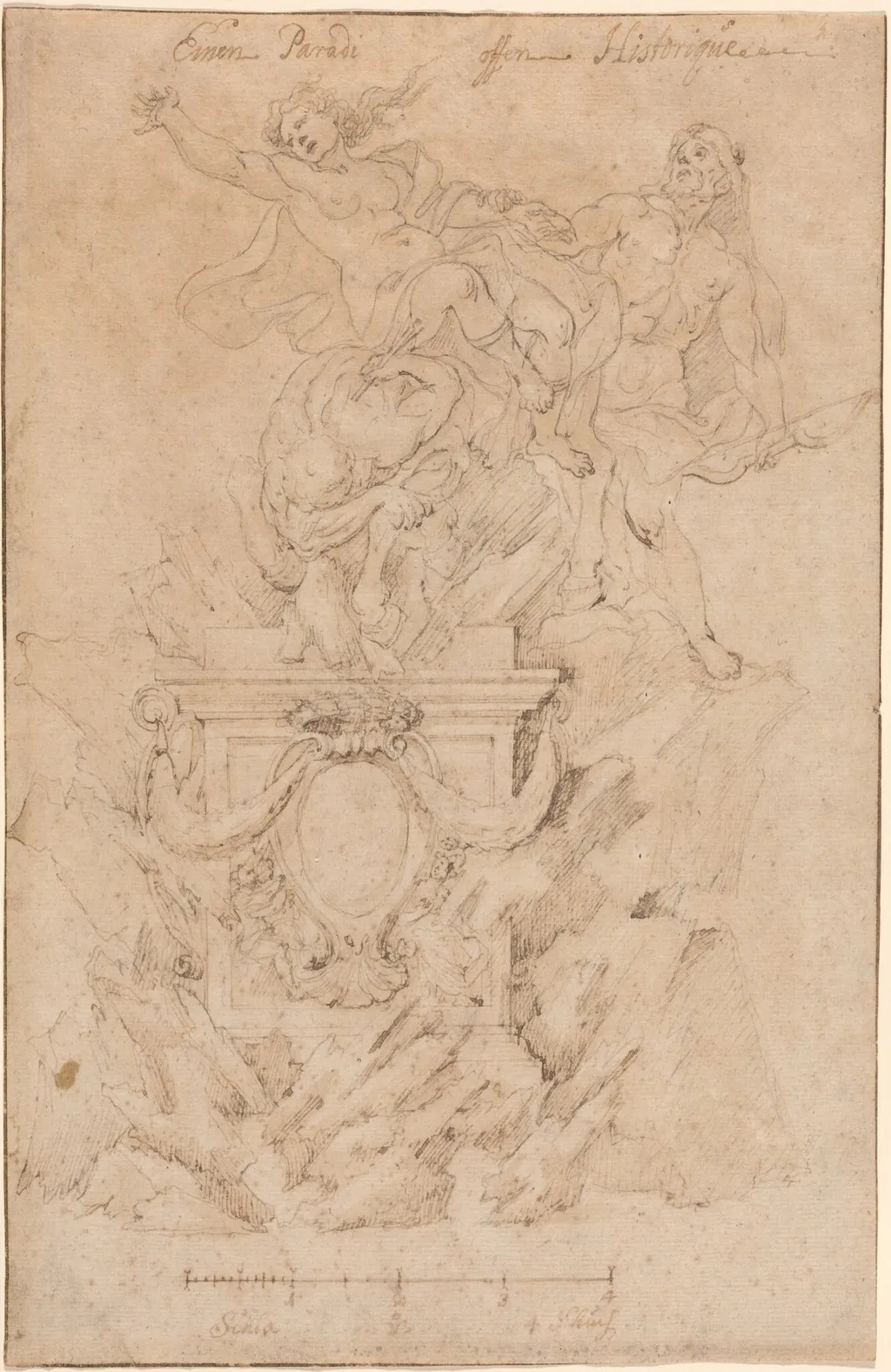 The Rescue of Deianeira, by Austrian 18th Century, chalk, 1750