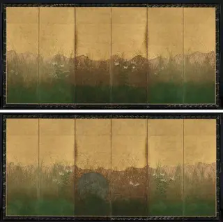 Autumn Evening with Full Moon on Musashino Plain, 1604