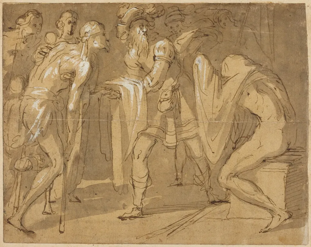 Saint Homobono, by Avanzino Nucci, ink, 1590