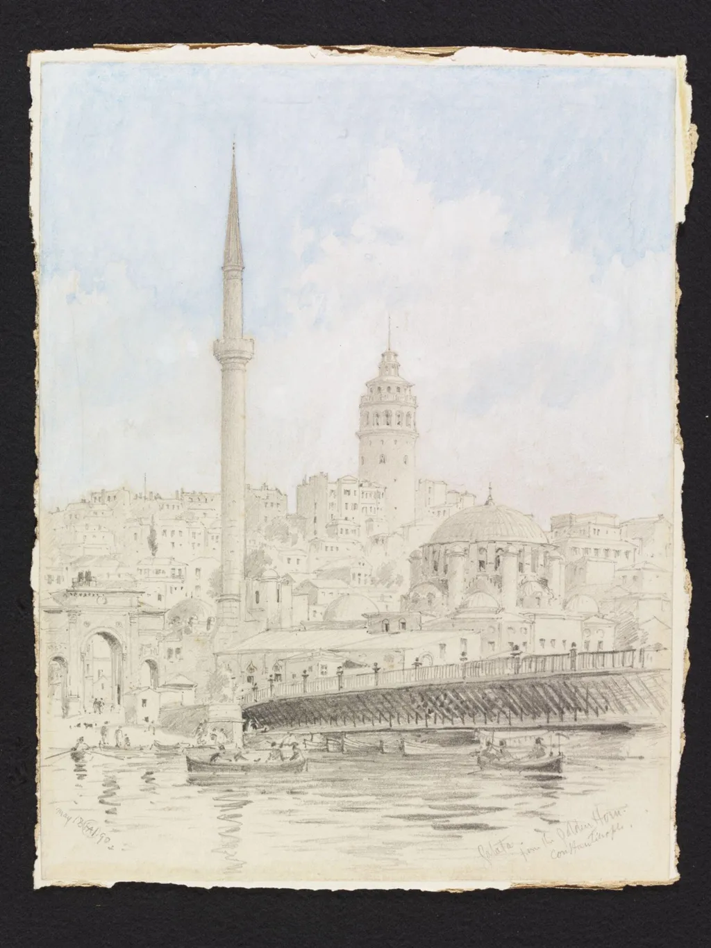 Galata. from The Golden Horn. Constantinople, by Axel Herman Haig, watercolor, 1890