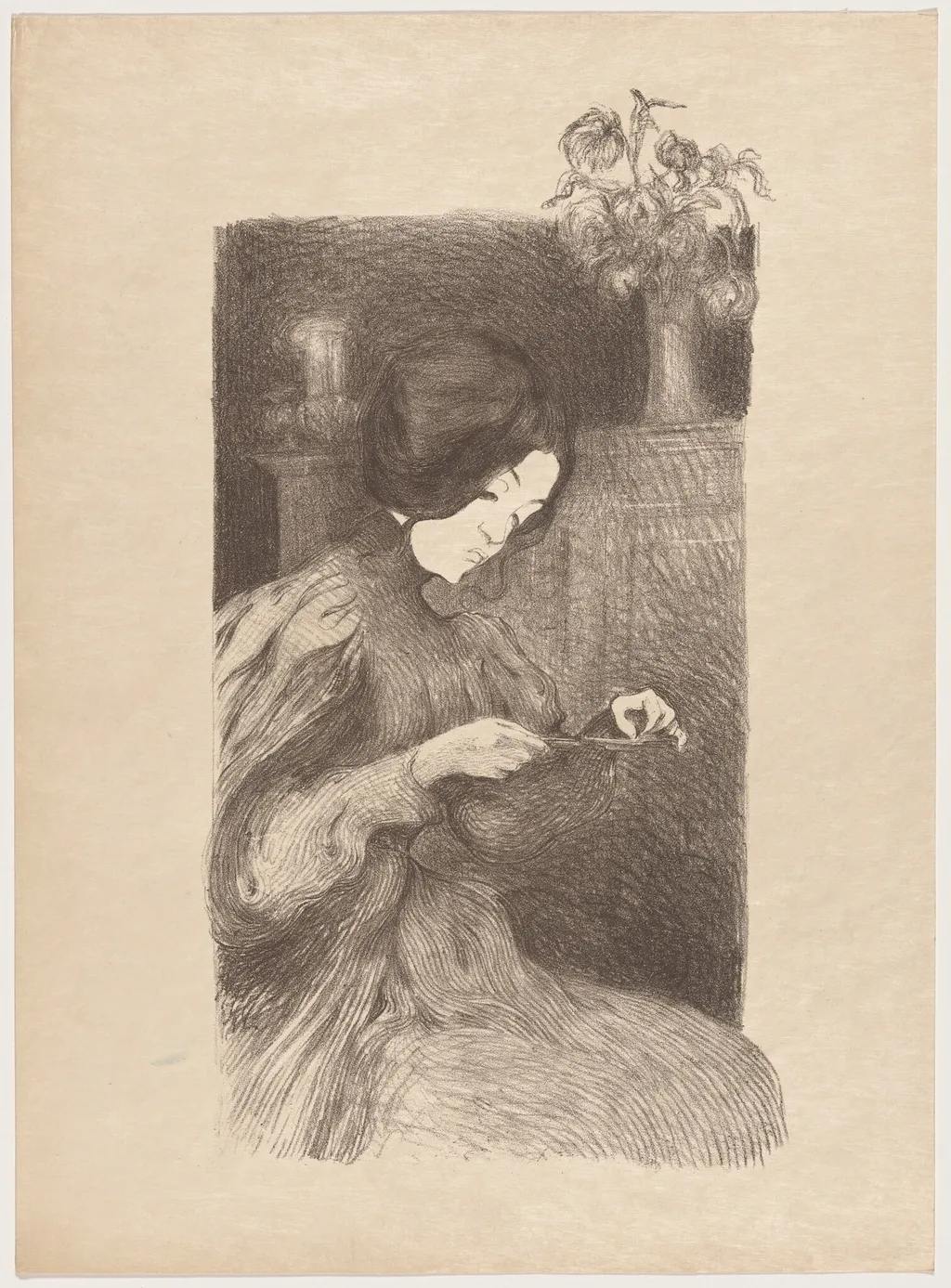 Le solitaire, by B.-A. Neuburger, ink, 1895