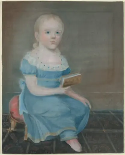 Portrait of a Girl with Blue Eyes and Blue Dress, by B. Doyle