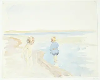 Børn ved stranden