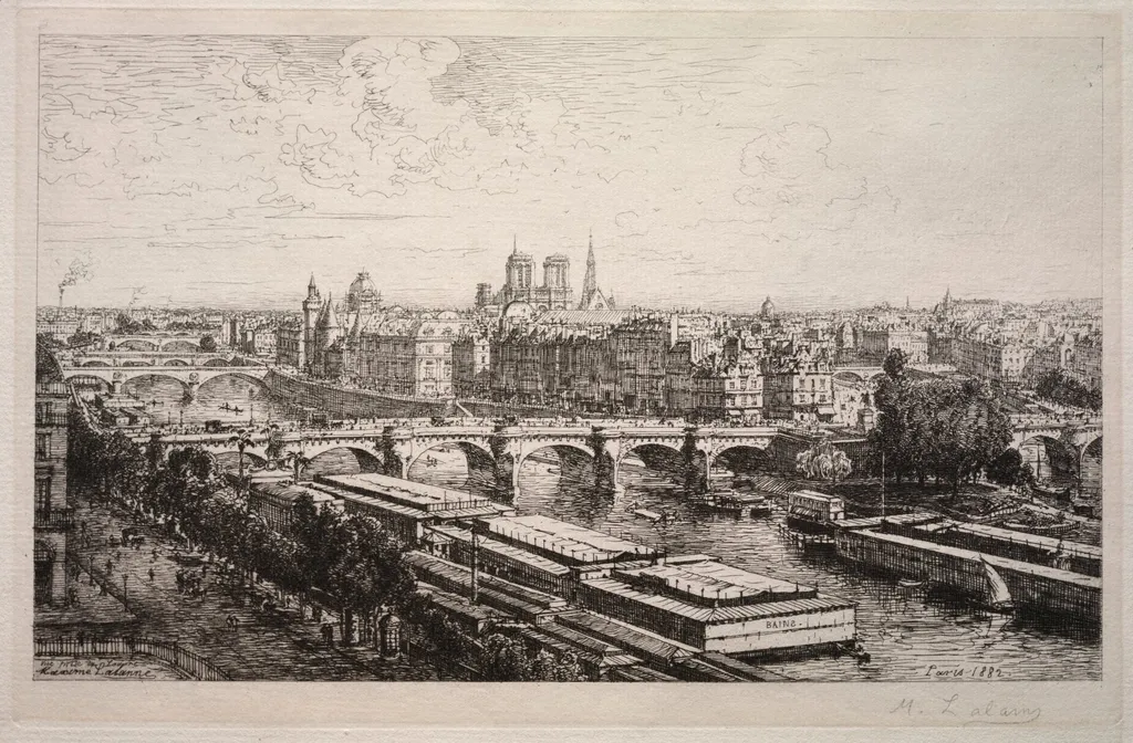 View from the Louvre, by Maxime Lalanne, 1882