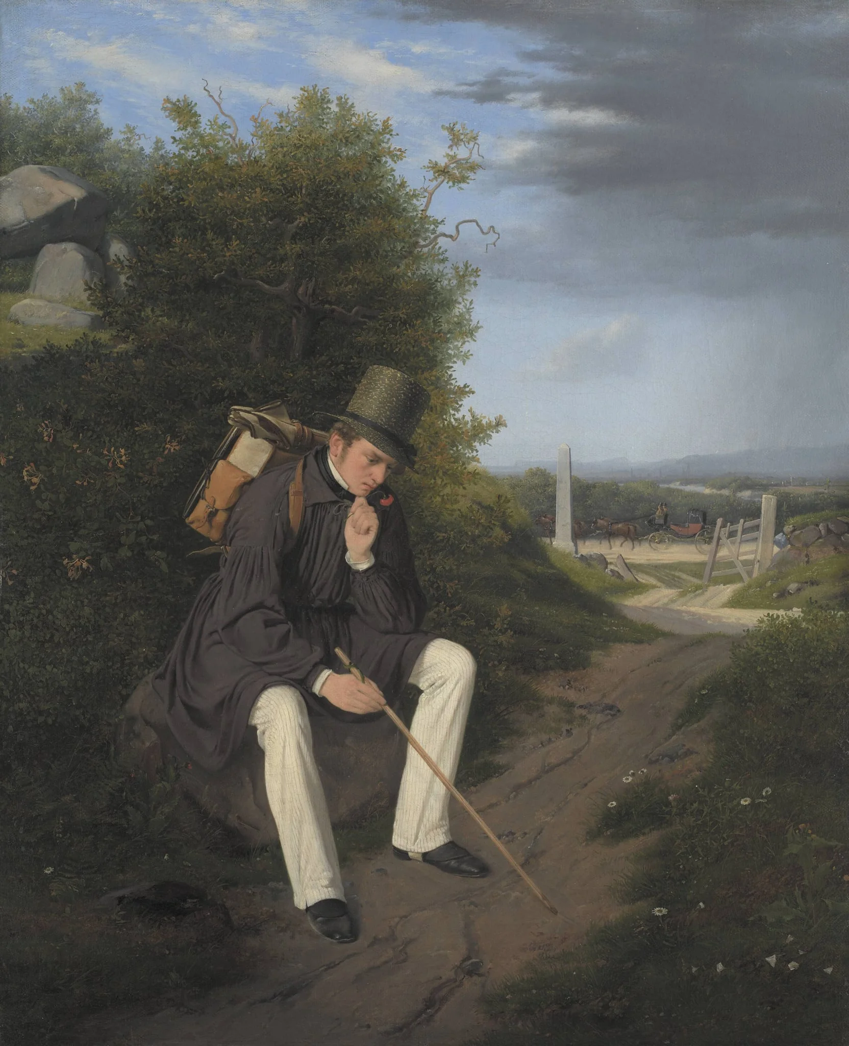 An Artist Resting by the Roadside, detail