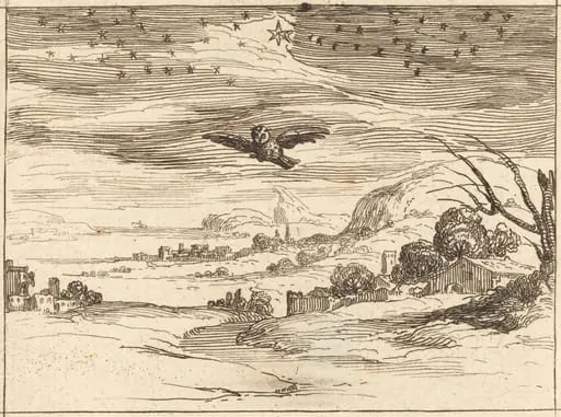 Dawn, by Jacques Callot, ink, 1628