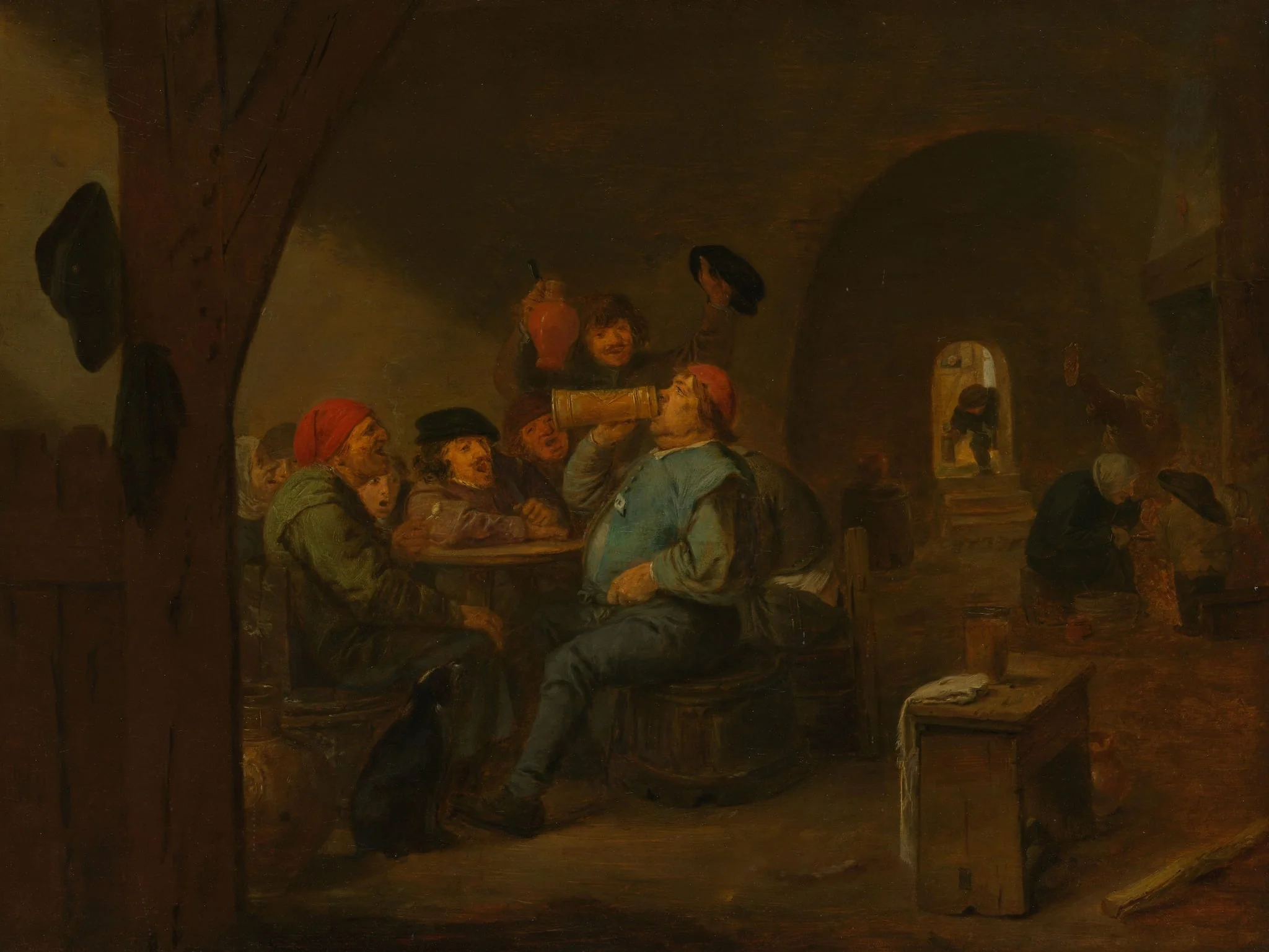 Drinking Bout in a Tavern, detail