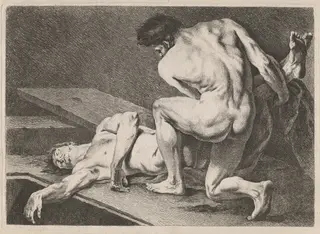 An Entombment, by Carle Van Loo, ink, 1743