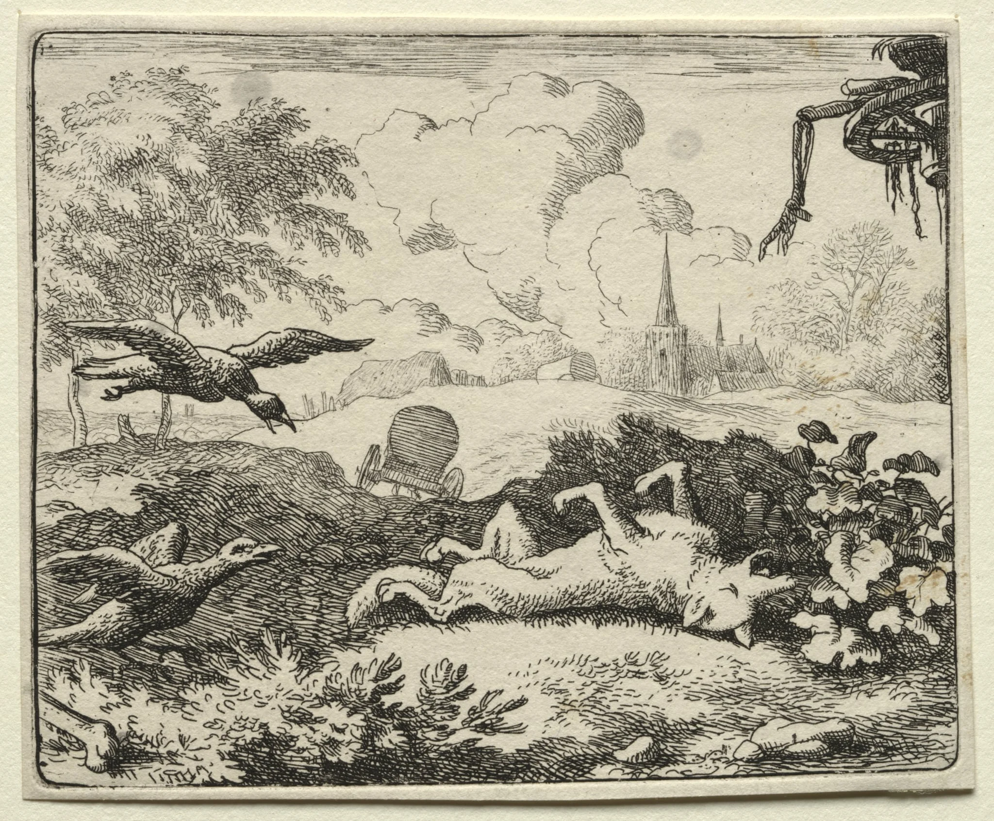 Reynard the Fox: Reynard Feigns Death, detail