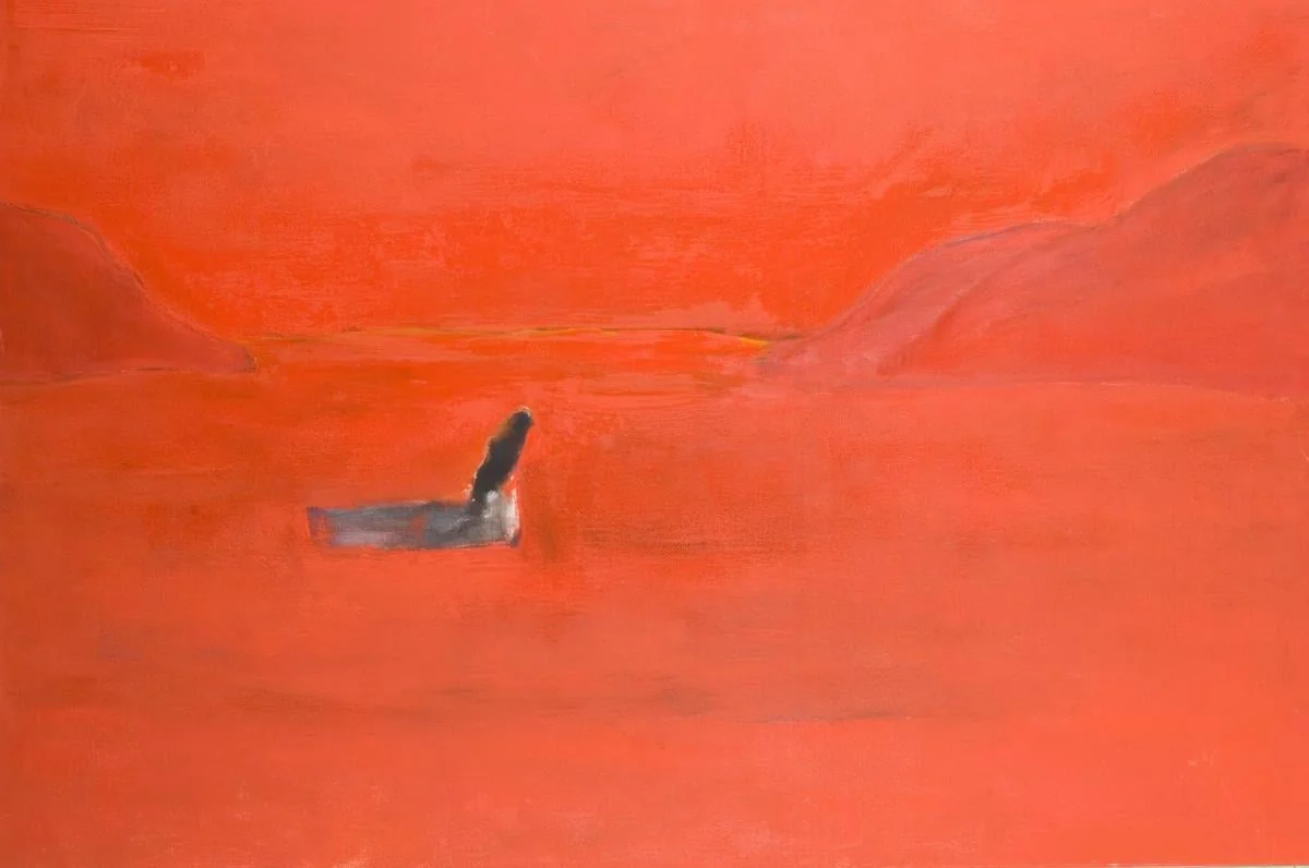 Landscape with a boat, detail