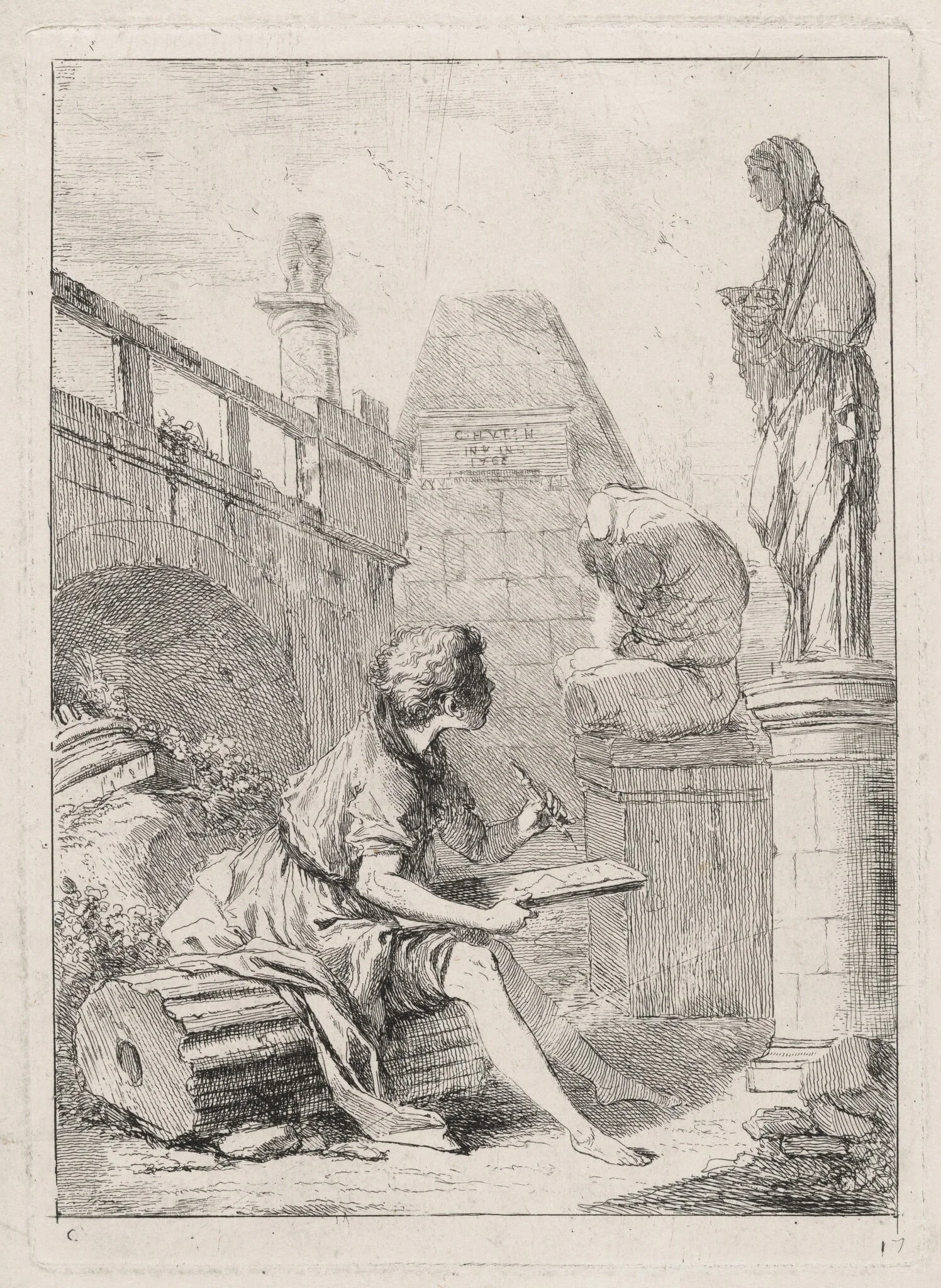 The Draftsman (Le dessinateur), detail