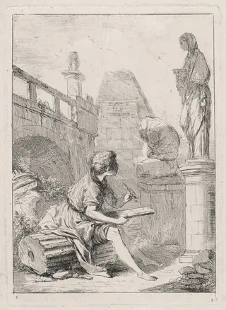 The Draftsman (Le dessinateur), by Charles François Hutin, ink, 1763