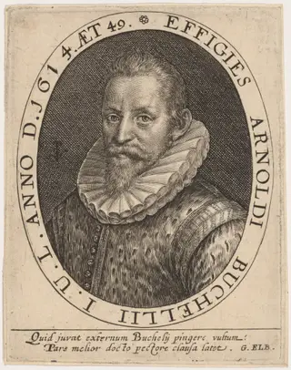Arnoldus Buchelius, by Crispijn van de Passe I, ink, 1614