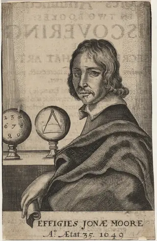 Sir Jonas Moore, by Thomas Cross, ink, 1650