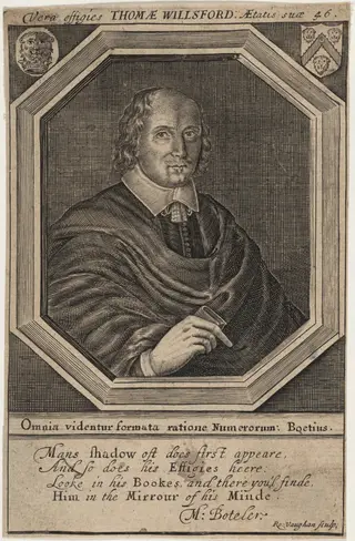 Thomas Willsford, Mathematician, by Robert Vaughan, ink, 1658