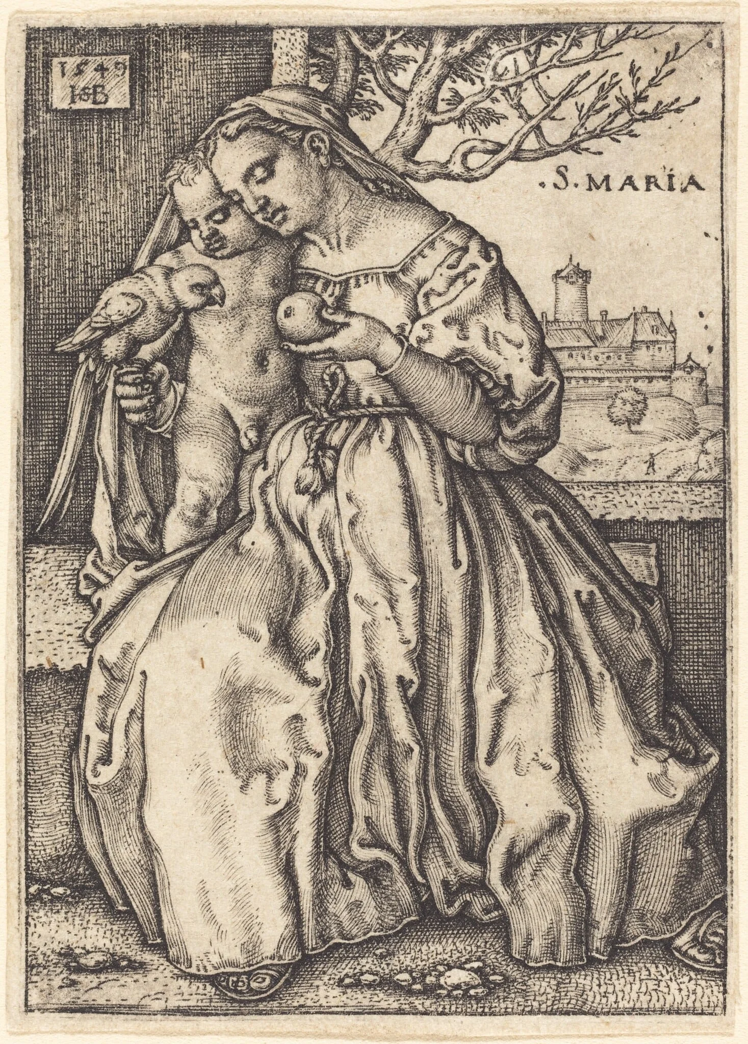 The Virgin and Child with a Parrot, detail