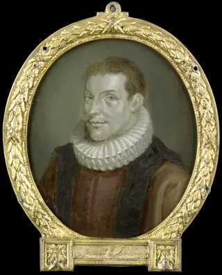 Portrait of Johan van der Does the Younger, Librarian in Leiden, by Arnoud van Halen, oil, 1716
