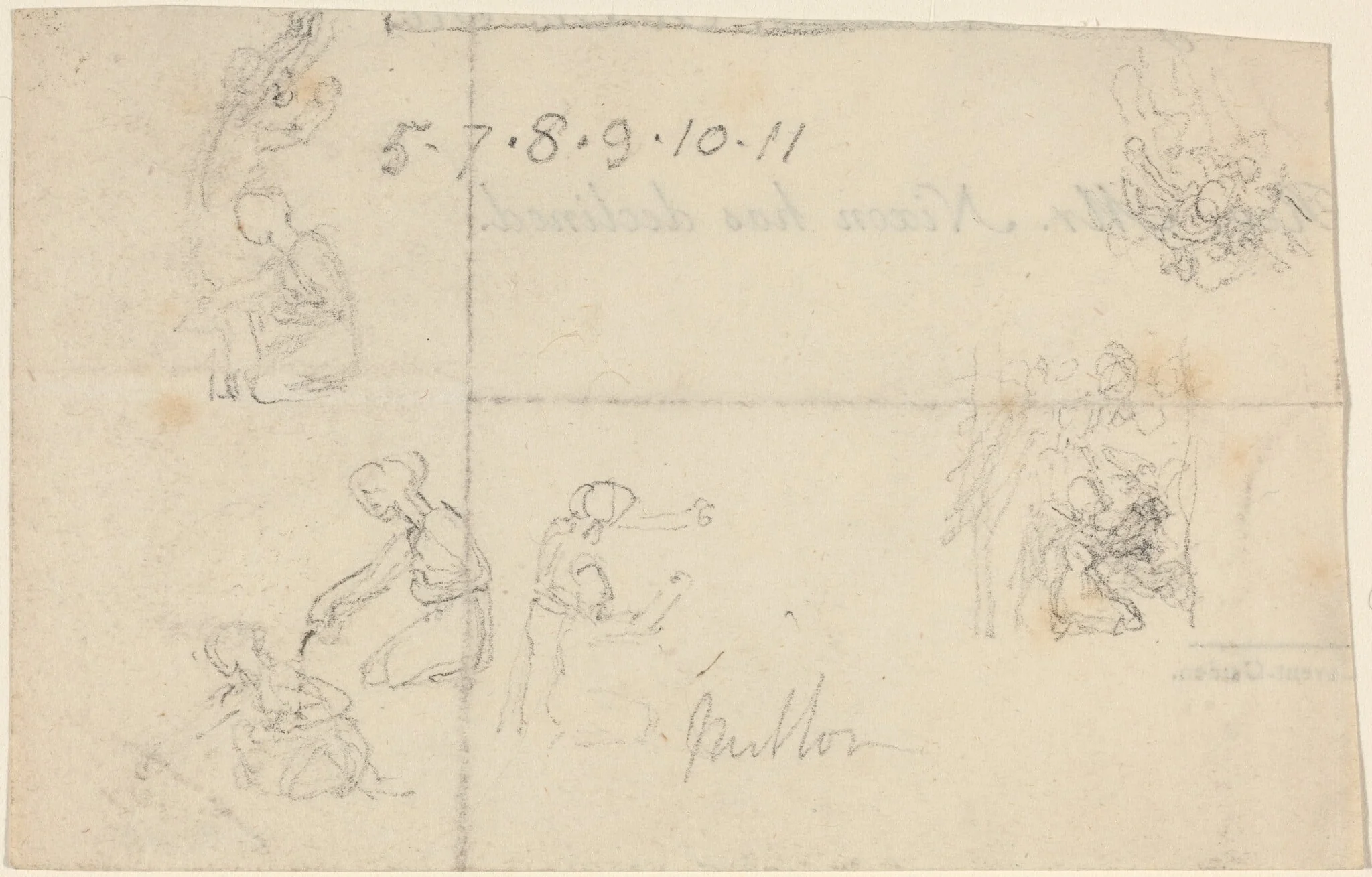 Studies of Women Kneeling, detail