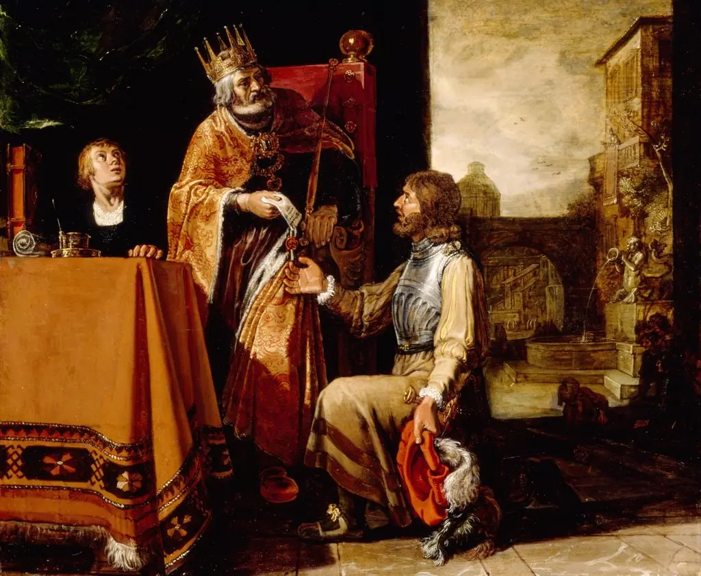 King David Handing the Letter to Uriah, by Pieter Lastman, oil, 1611