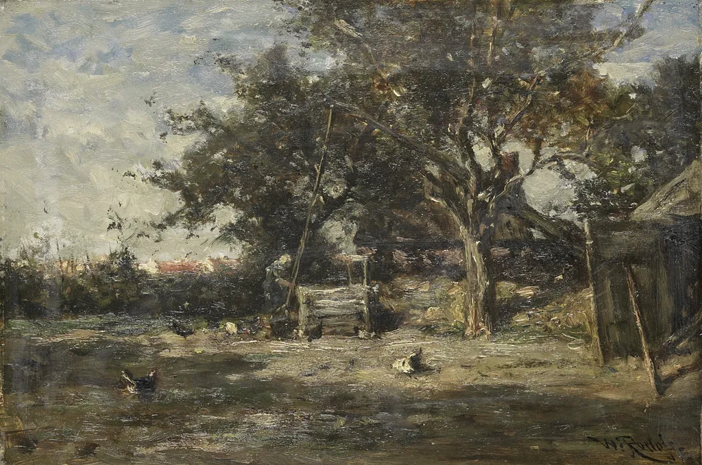 Boerenerf bij Noorden, by Willem Roelofs, oil, 1892