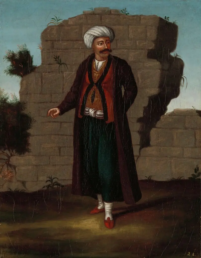 Man from the Island of Mykonos, by Jean Baptiste Vanmour, oil, 1718