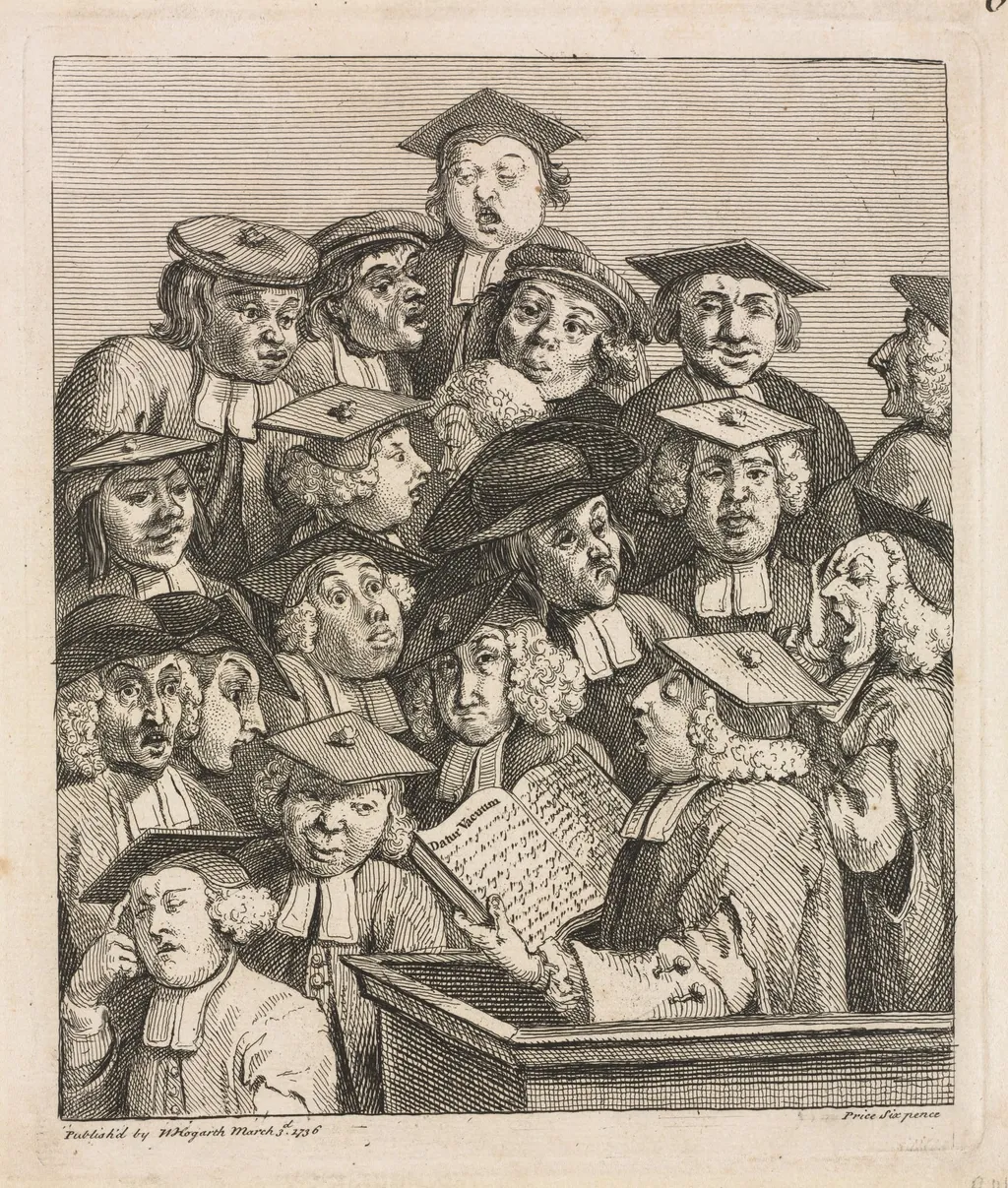 Scholars at a Lecture, by William Hogarth, 1736
