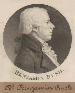 Benjamin Rush, by Charles B. J. Févret de Saint-Mémin, ink, 1802