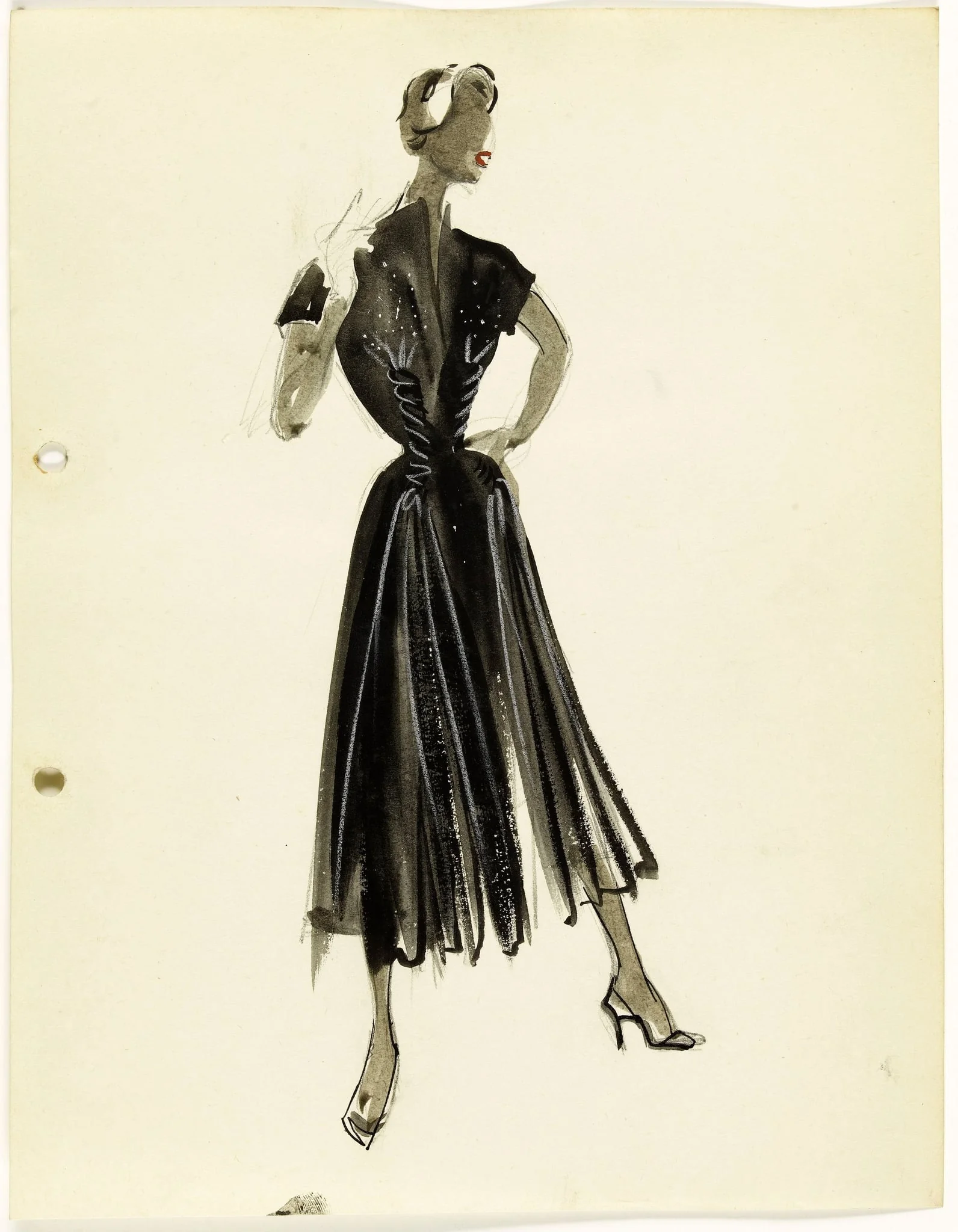 Dessin de collection d'hiver 1951-1952, detail