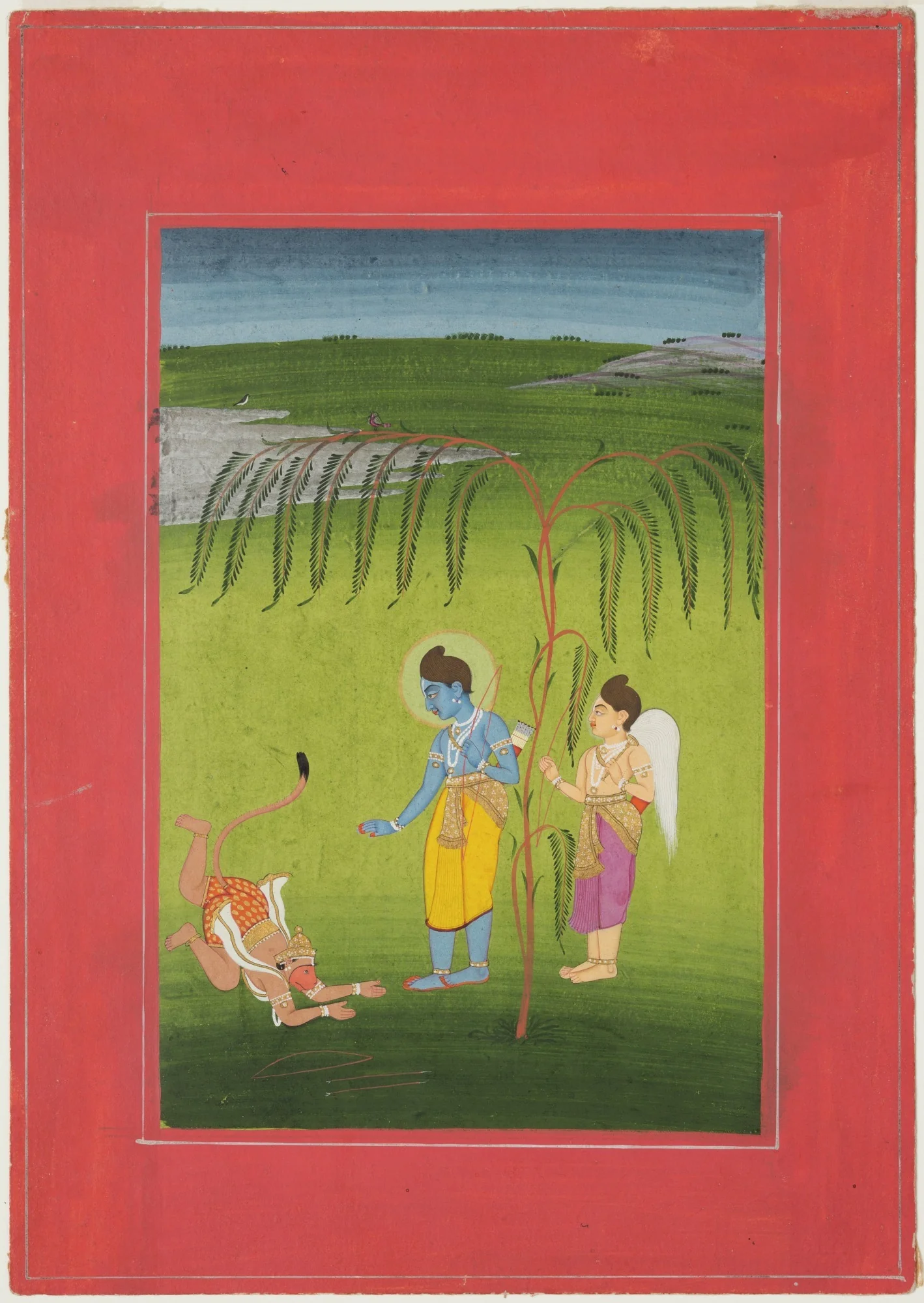 Rama Receiving Obeisance from Hanuman, detail