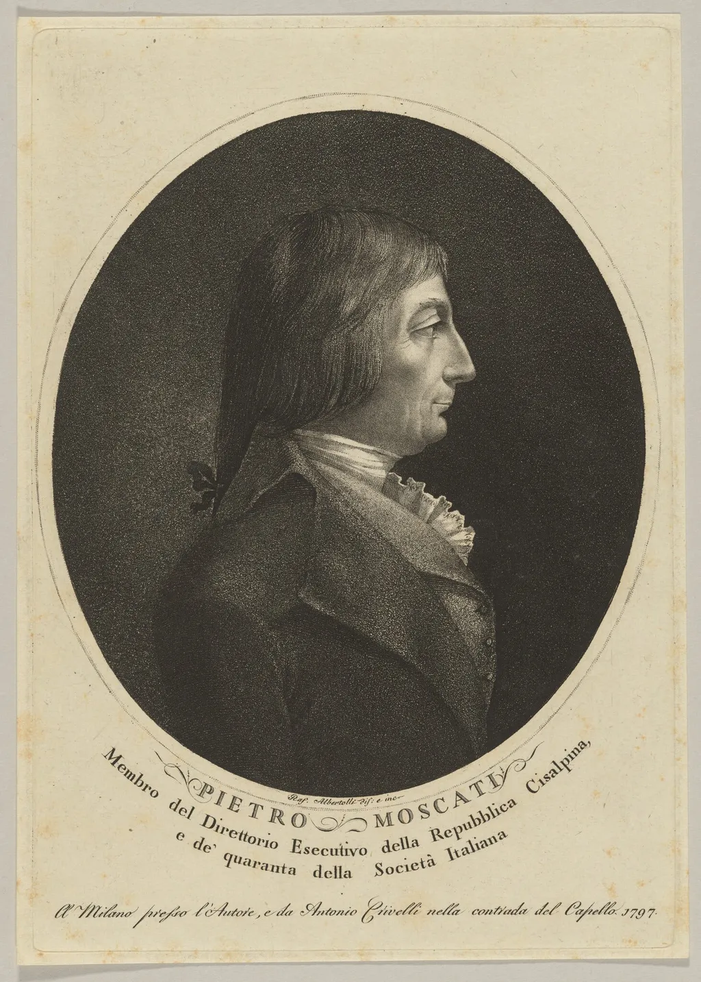 Pietro Moscati, by Raffaeli Albertolli, ink, 1797