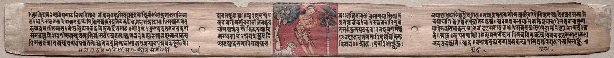 Sudhana and a buffalo, folio 115 (recto) from a Gandavyuha-sutra (Scripture of the Supreme Array), detail