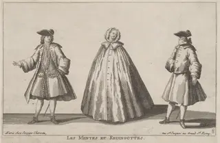 Les Mentes et Redingottes, by Jacques Chéreau, ink, 1724
