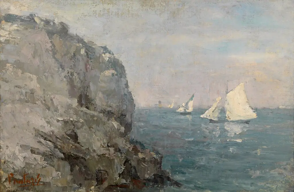 The Cliff, by Périclès Pantazis, oil, 1892