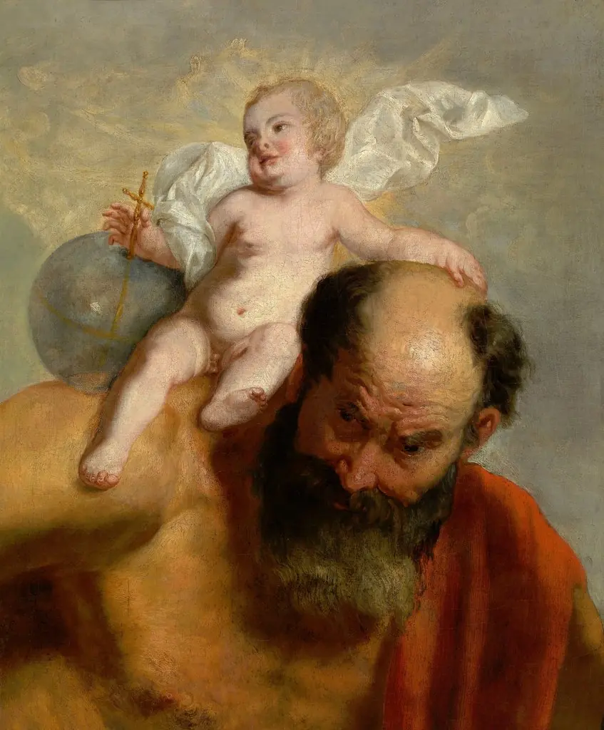 Saint Christopher, by Pieter van Lint, oil, 1650