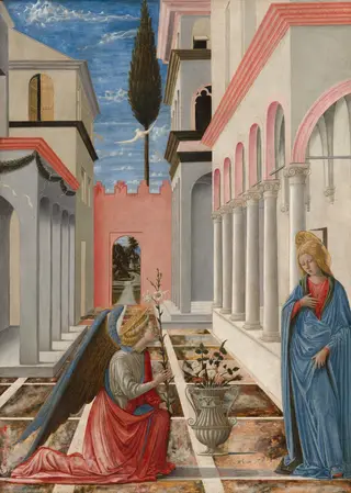 The Annunciation, by Fra Carnevale, tempera, 1448