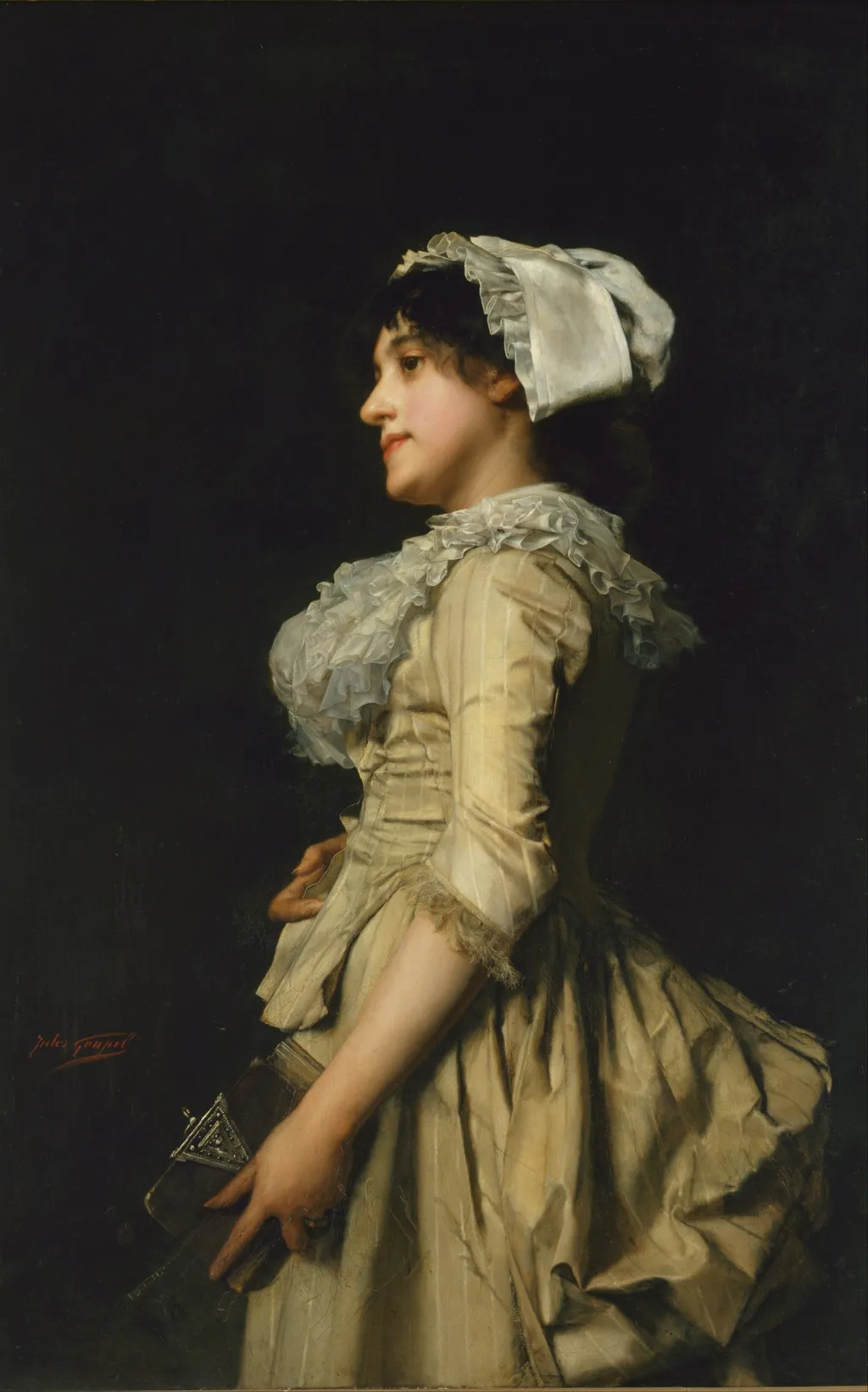 The village girl, by Jules Adolphe Goupil, oil, 1850