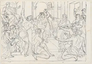 The Blinding of Elymas, by Jacques-Louis David, ink, 1778