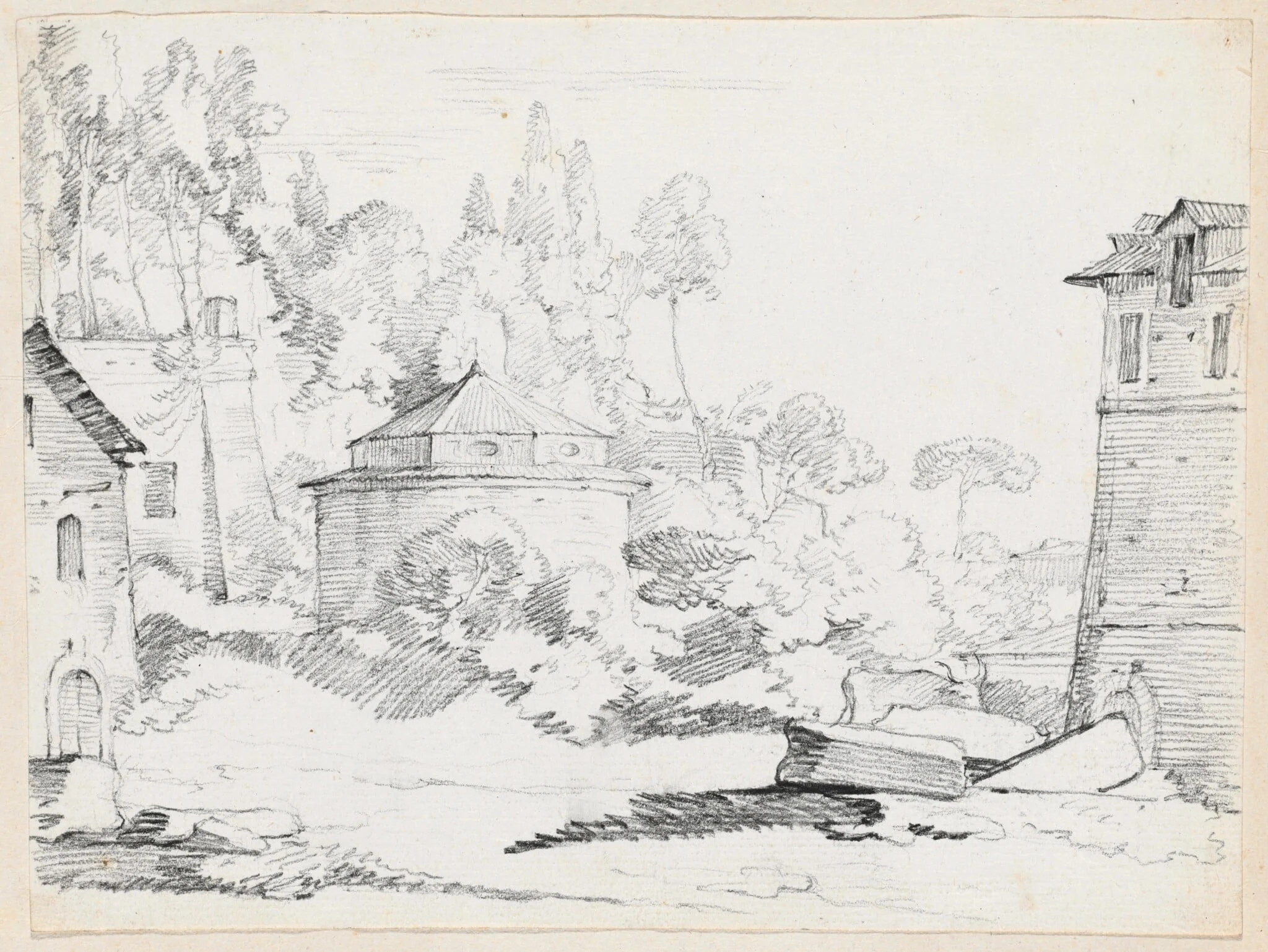 Landscape with the Church of San Teodoro, detail